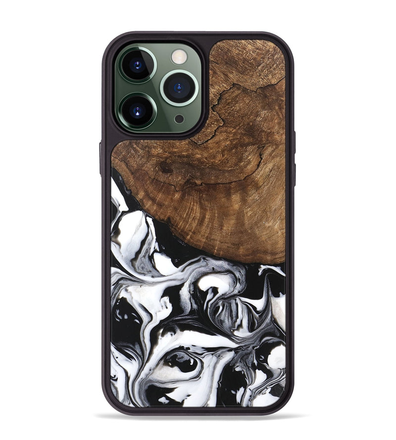 iPhone 13 Pro Max Wood Phone Case - Jeri (Black & White, 746111)