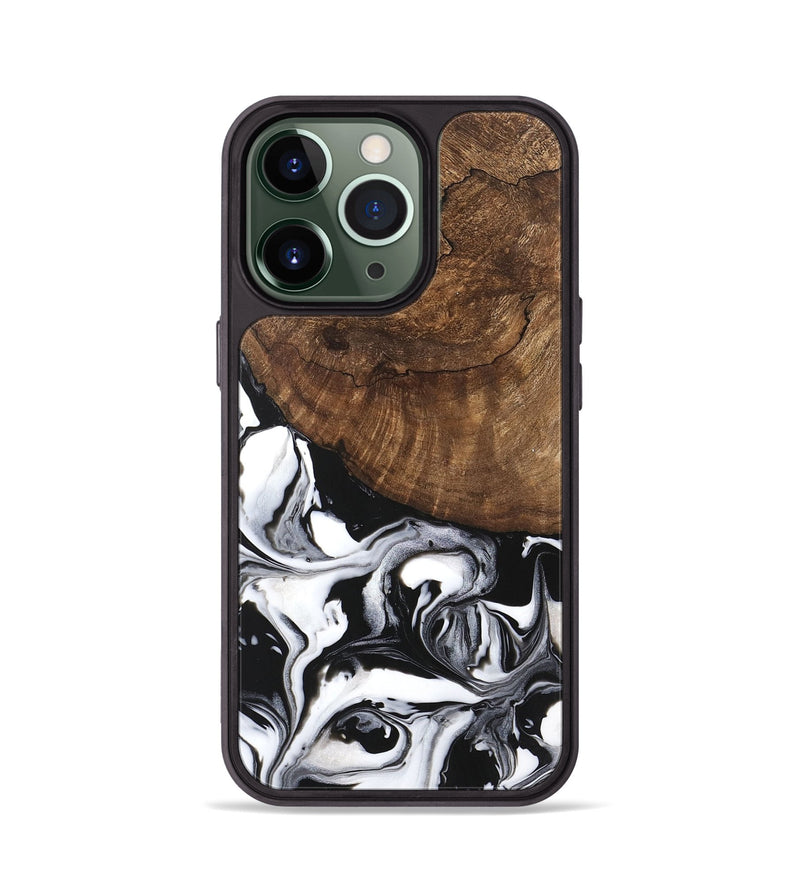 iPhone 13 Pro Wood Phone Case - Jeri (Black & White, 746111)