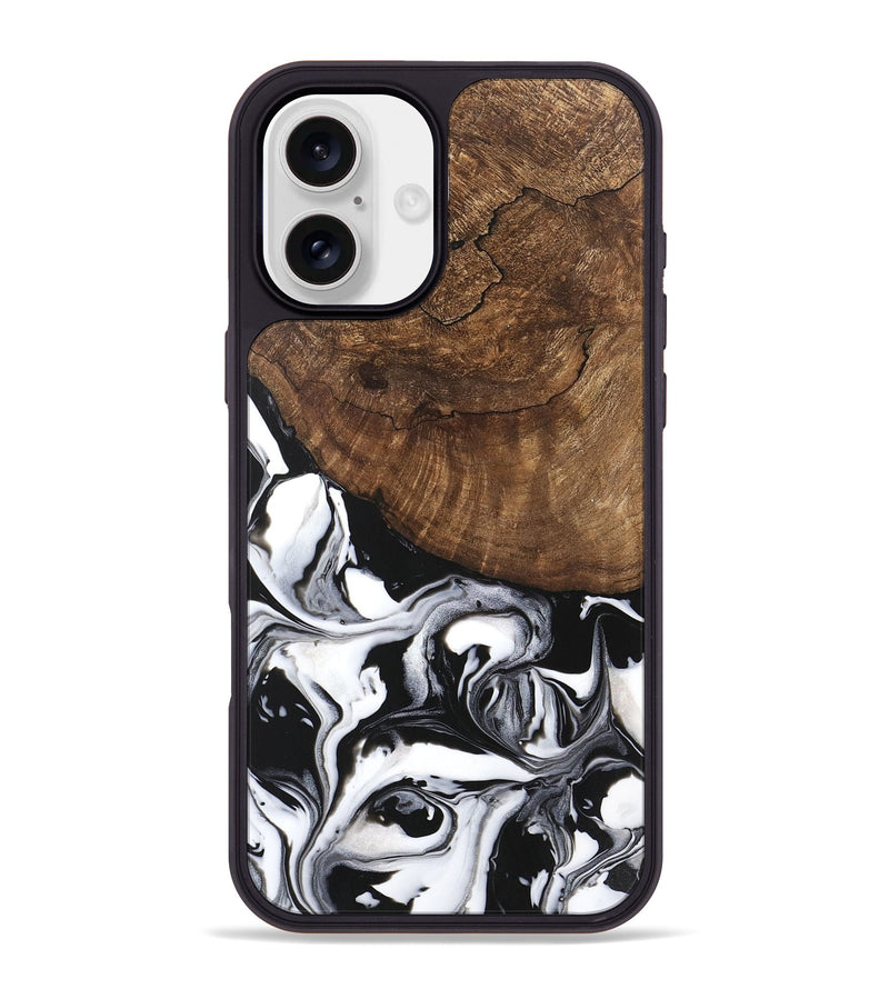 iPhone 16 Plus Wood Phone Case - Jeri (Black & White, 746111)