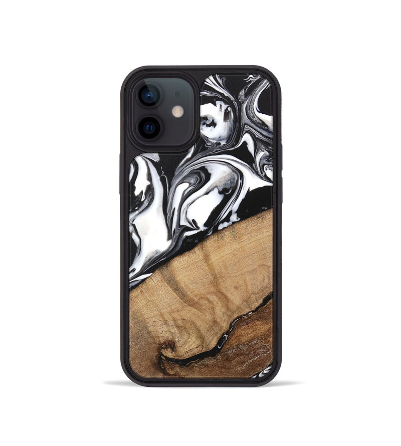 iPhone 12 mini Wood Phone Case - Wesley (Black & White, 746112)