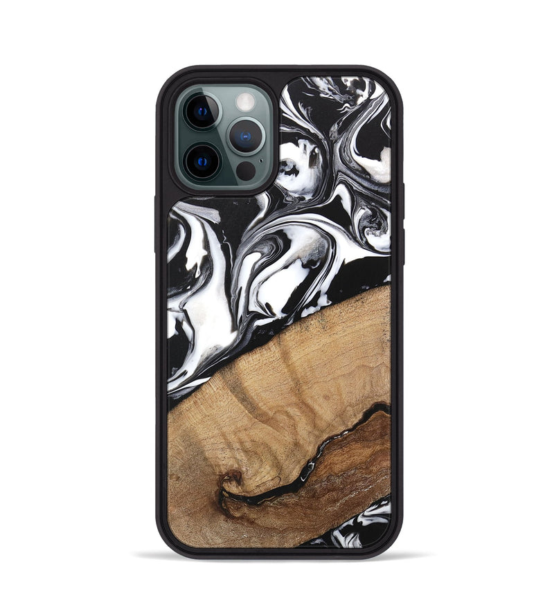 iPhone 12 Pro Wood Phone Case - Wesley (Black & White, 746112)