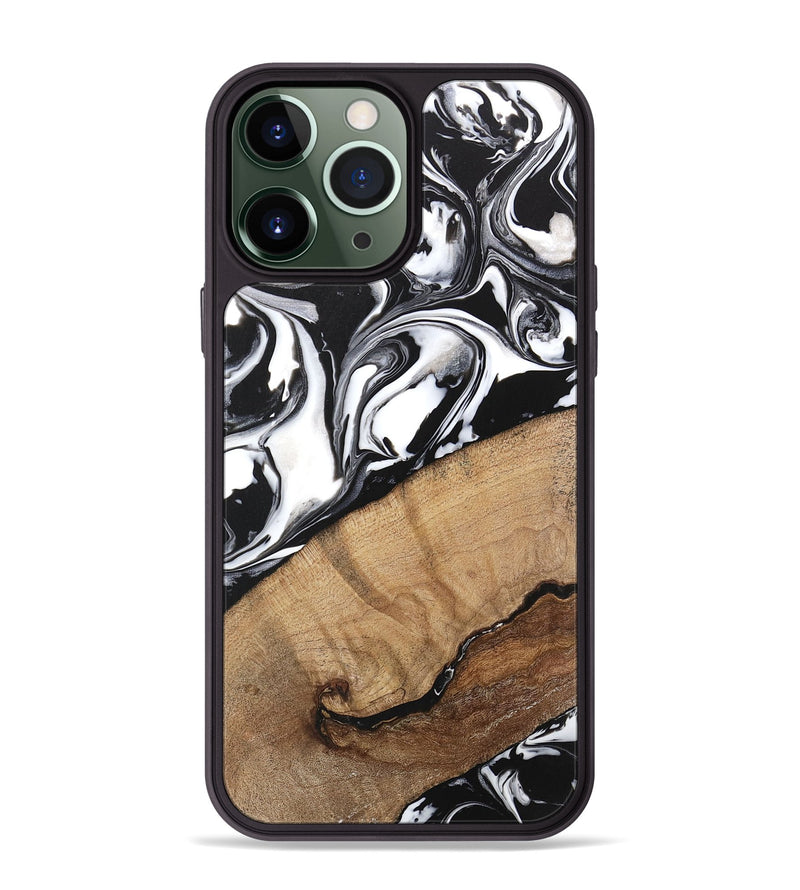 iPhone 13 Pro Max Wood Phone Case - Wesley (Black & White, 746112)