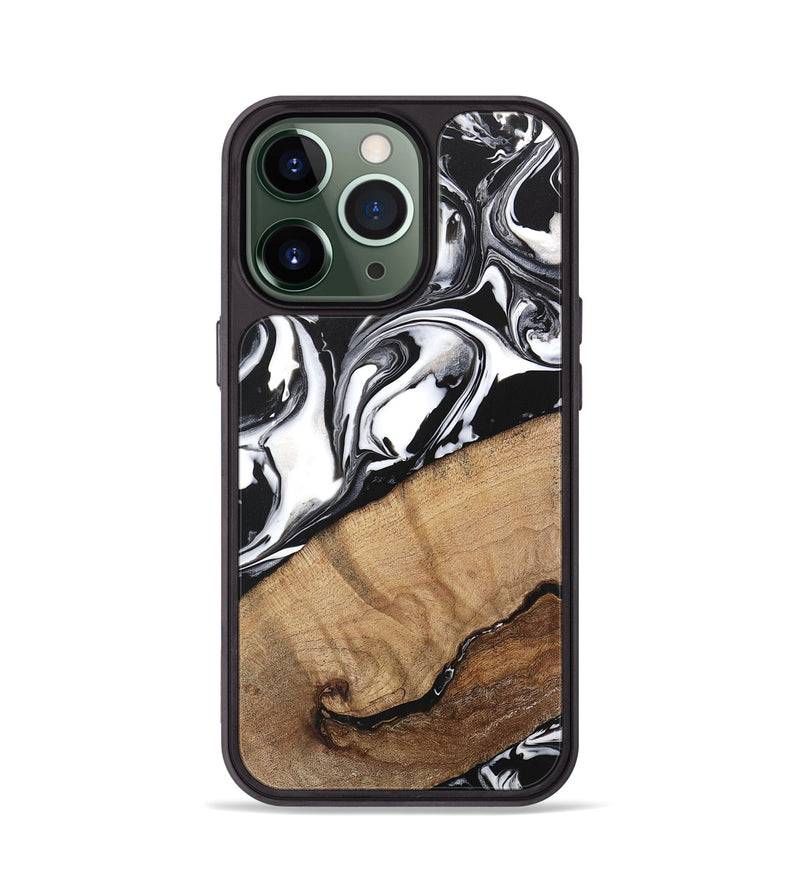 iPhone 13 Pro Wood Phone Case - Wesley (Black & White, 746112)