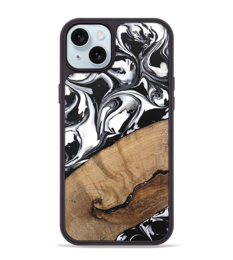 iPhone 15 Plus Wood Phone Case - Wesley (Black & White, 746112)