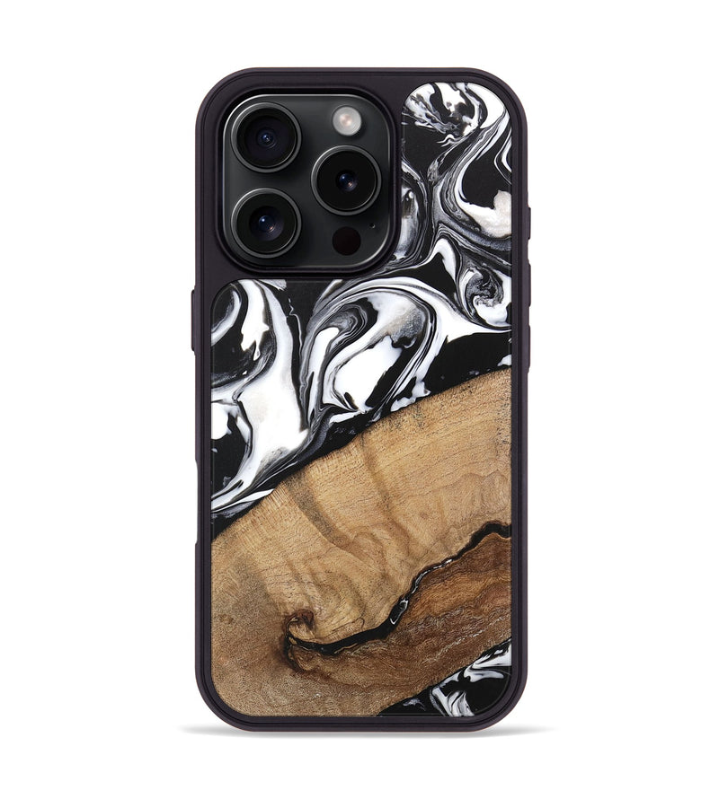 iPhone 16 Pro Wood Phone Case - Wesley (Black & White, 746112)