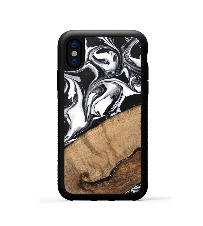 iPhone Xs Wood Phone Case - Wesley (Black & White, 746112)