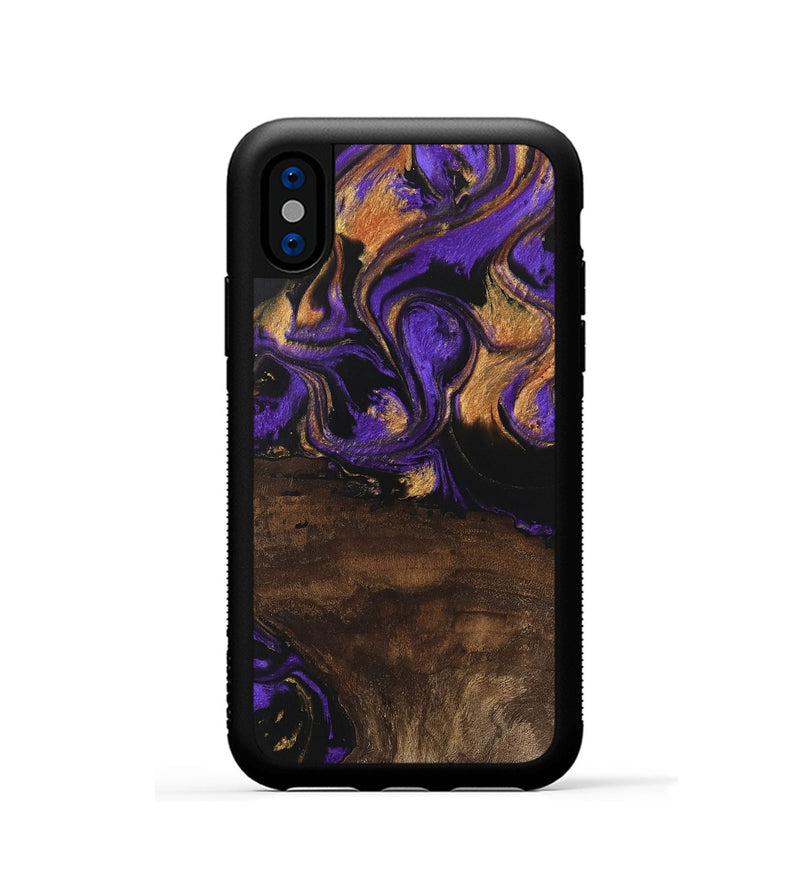 iPhone Xs Wood Phone Case - Nadia (Purple, 746115)