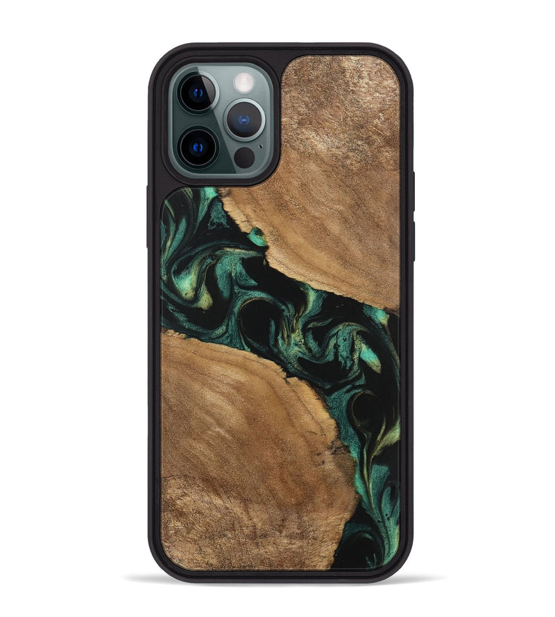 iPhone 12 Pro Max Wood Phone Case - Delbert (Green, 746116)