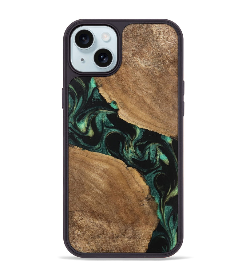 iPhone 15 Plus Wood Phone Case - Delbert (Green, 746116)