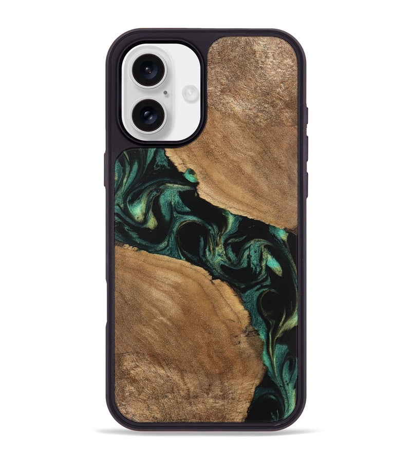 iPhone 16 Plus Wood Phone Case - Delbert (Green, 746116)