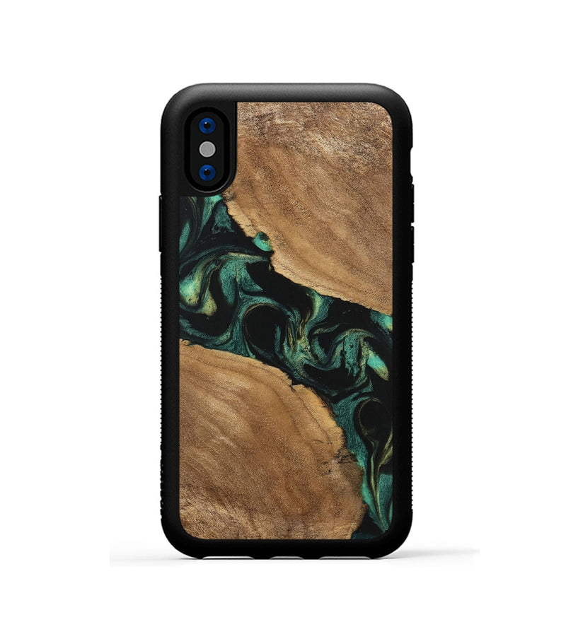 iPhone Xs Wood Phone Case - Delbert (Green, 746116)