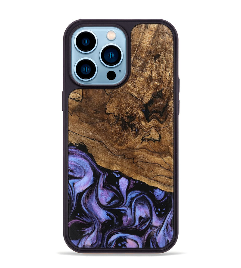 iPhone 14 Pro Max Wood Phone Case - Sergio (Purple, 746117)