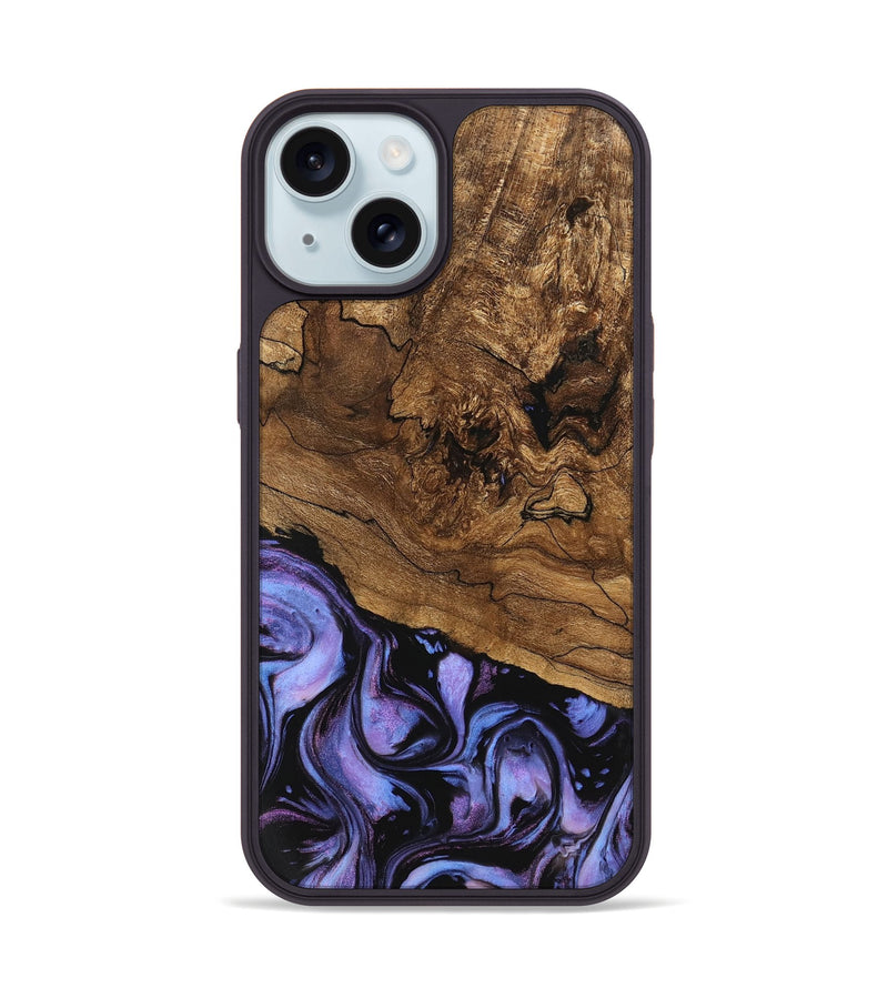 iPhone 15 Wood Phone Case - Sergio (Purple, 746117)