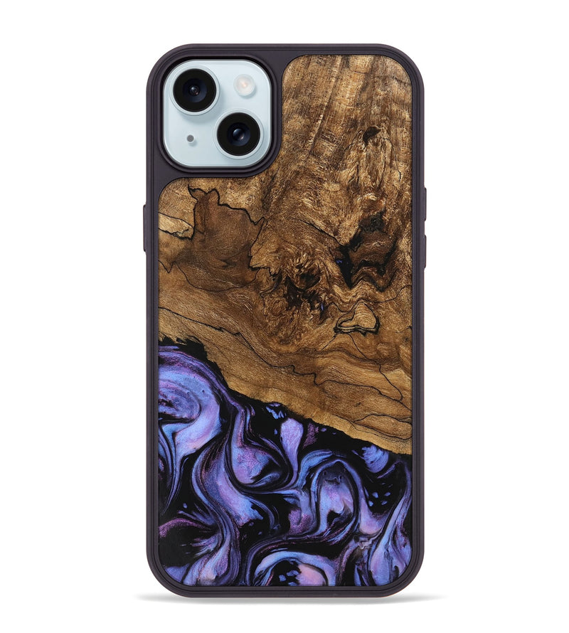 iPhone 15 Plus Wood Phone Case - Sergio (Purple, 746117)