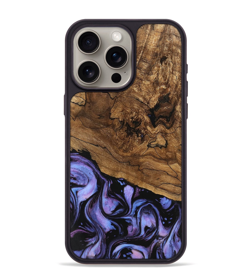 iPhone 15 Pro Max Wood Phone Case - Sergio (Purple, 746117)