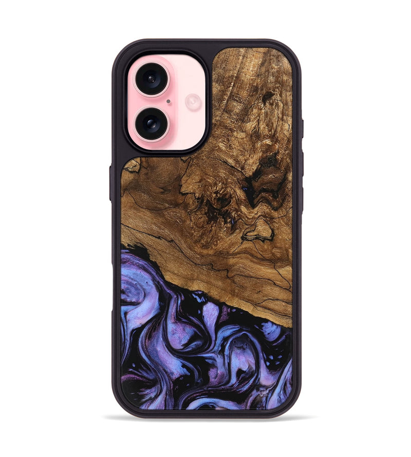 iPhone 16 Wood Phone Case - Sergio (Purple, 746117)