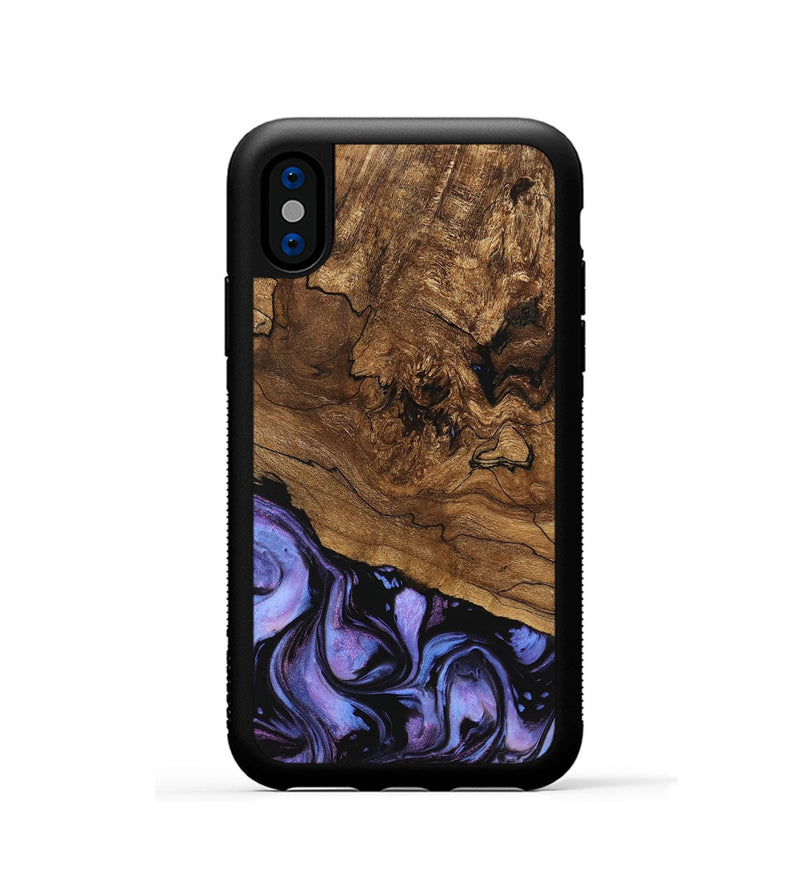 iPhone Xs Wood Phone Case - Sergio (Purple, 746117)