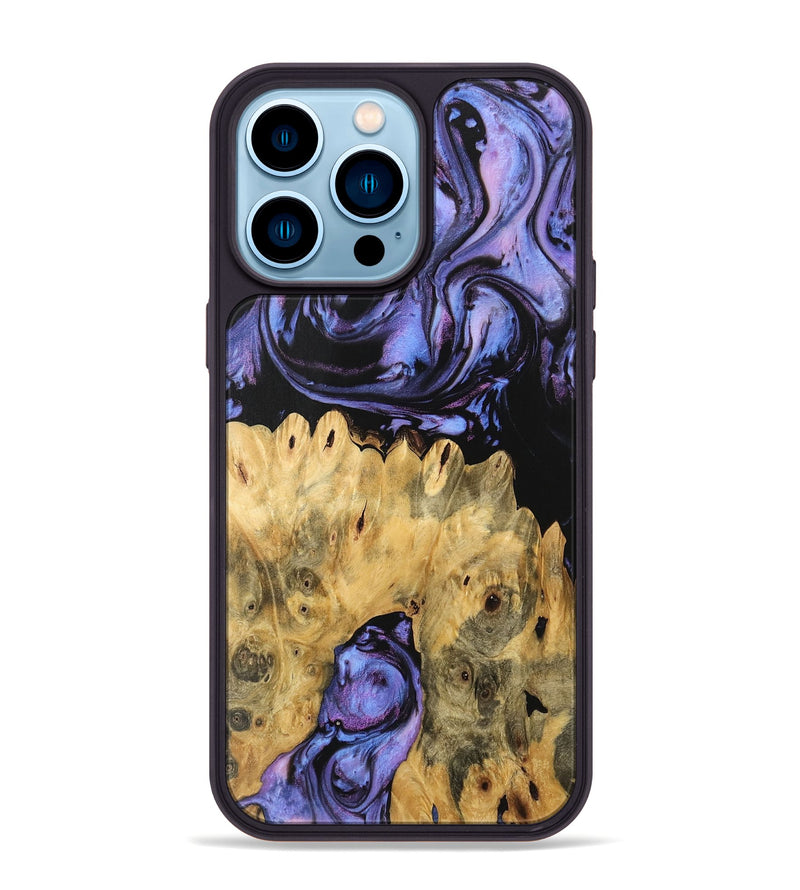 iPhone 14 Pro Max Wood Phone Case - Kanisha (Purple, 746119)