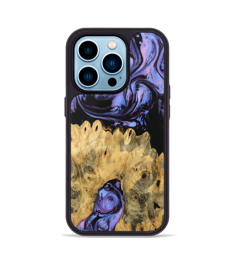 iPhone 14 Pro Wood Phone Case - Kanisha (Purple, 746119)