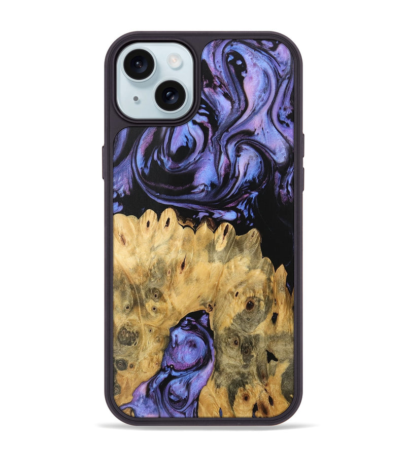 iPhone 15 Plus Wood Phone Case - Kanisha (Purple, 746119)