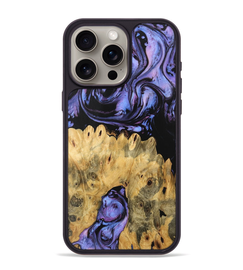 iPhone 15 Pro Max Wood Phone Case - Kanisha (Purple, 746119)