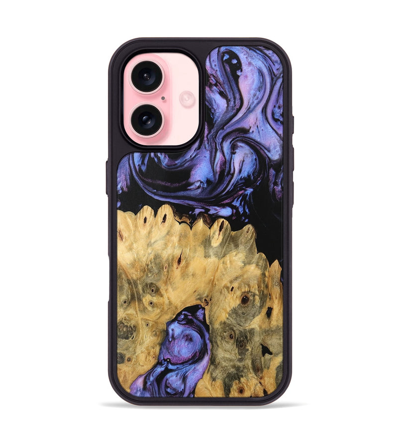 iPhone 16 Wood Phone Case - Kanisha (Purple, 746119)