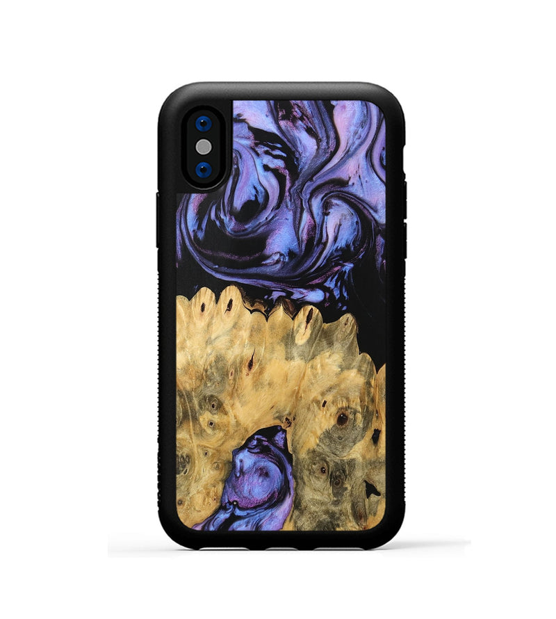 iPhone Xs Wood Phone Case - Kanisha (Purple, 746119)