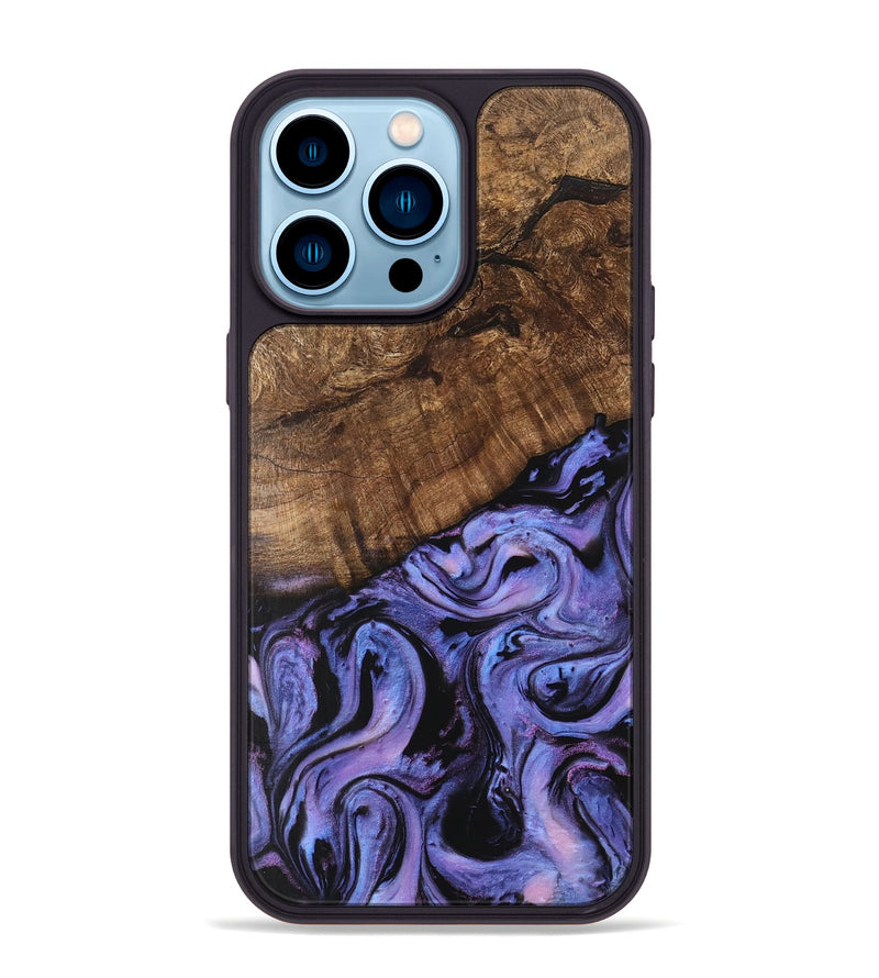 iPhone 14 Pro Max Wood Phone Case - Freya (Purple, 746121)