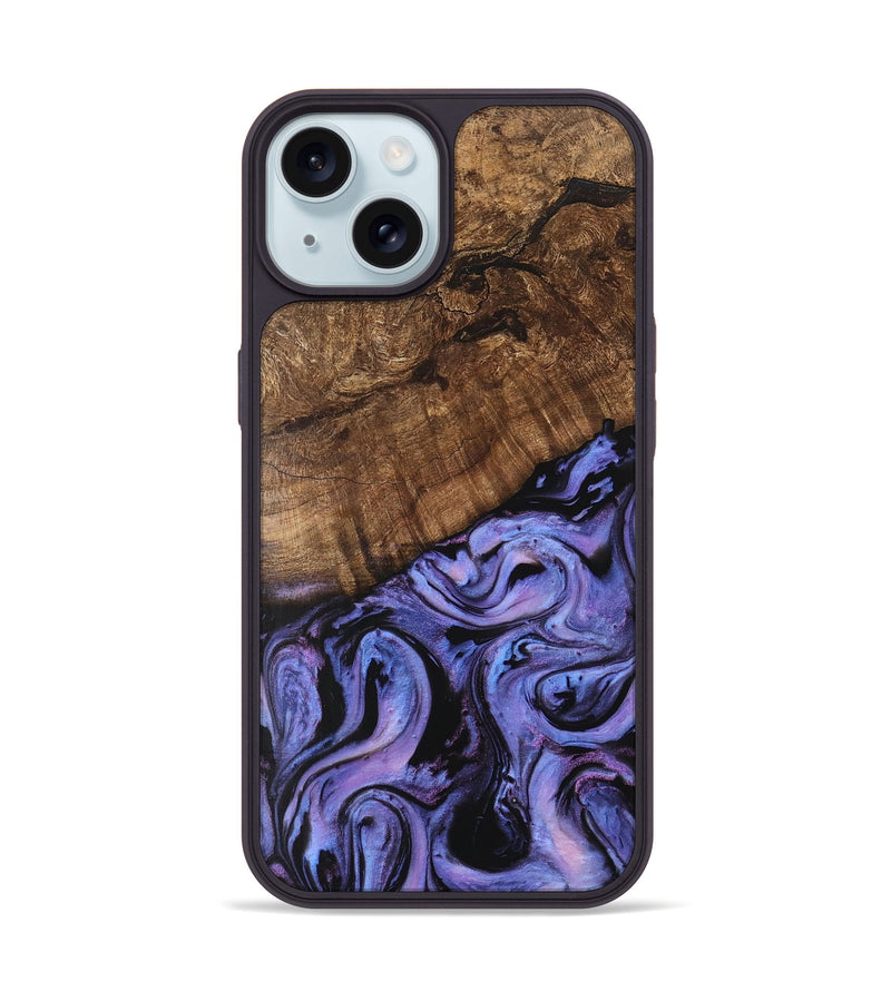 iPhone 15 Wood Phone Case - Freya (Purple, 746121)