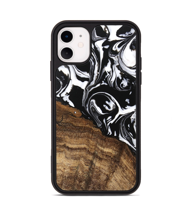 iPhone 11 Wood Phone Case - Laney (Black & White, 746132)