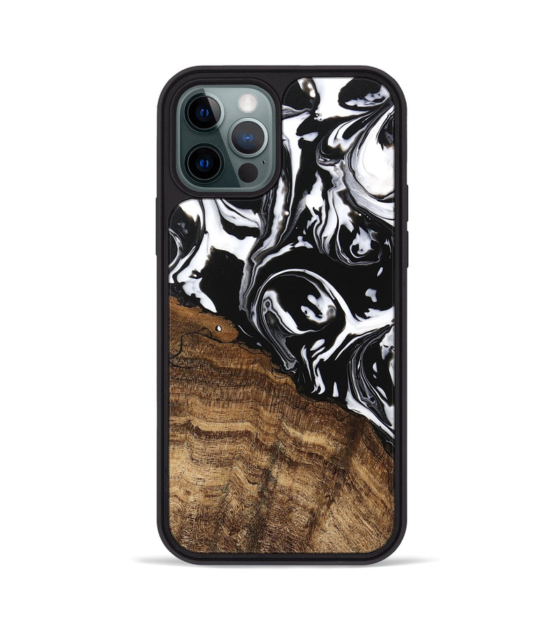 iPhone 12 Pro Wood Phone Case - Laney (Black & White, 746132)