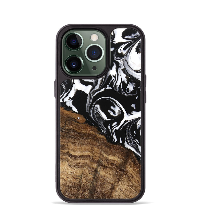 iPhone 13 Pro Wood Phone Case - Laney (Black & White, 746132)