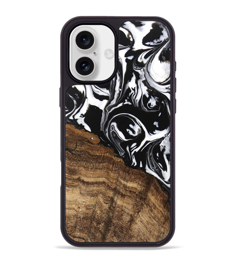 iPhone 16 Plus Wood Phone Case - Laney (Black & White, 746132)