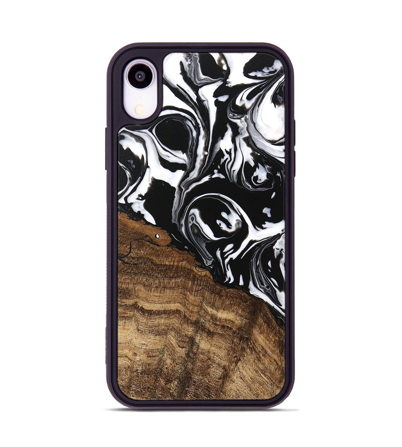 iPhone Xr Wood Phone Case - Laney (Black & White, 746132)