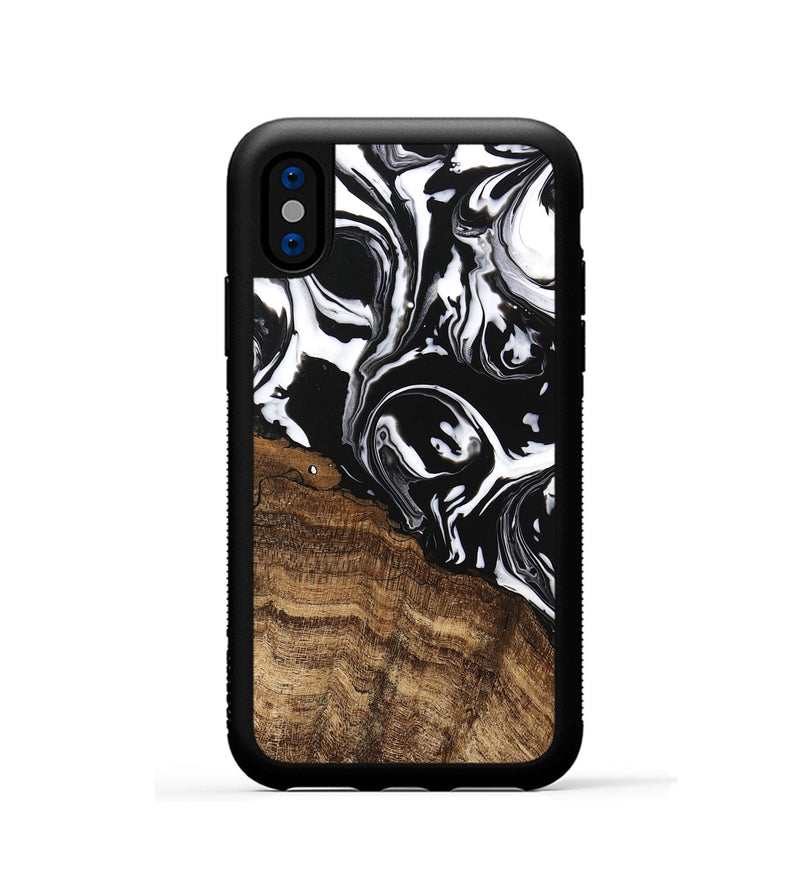 iPhone Xs Wood Phone Case - Laney (Black & White, 746132)