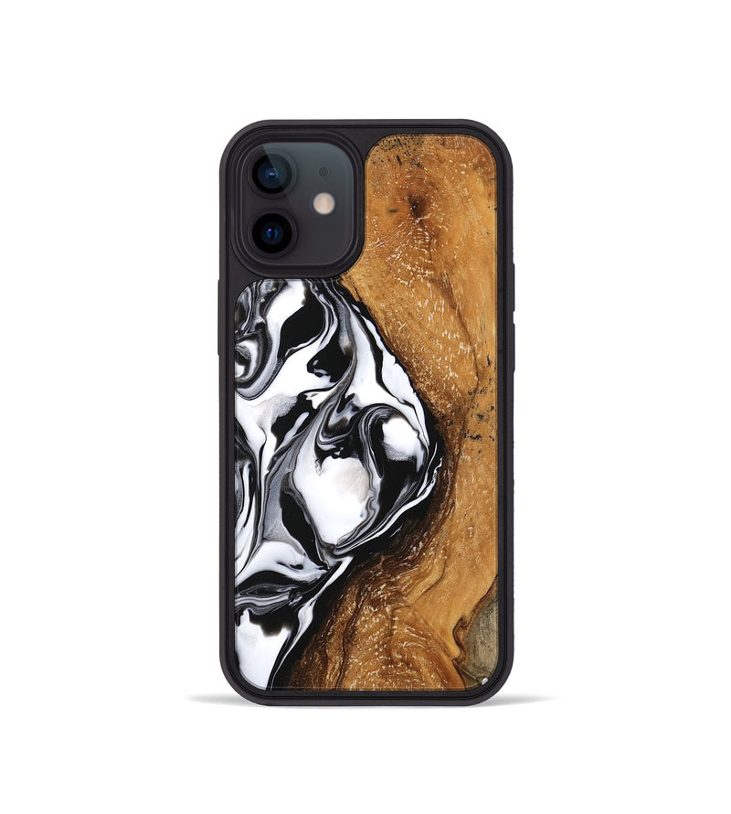 iPhone 12 mini Wood Phone Case - Shanika (Black & White, 746133)