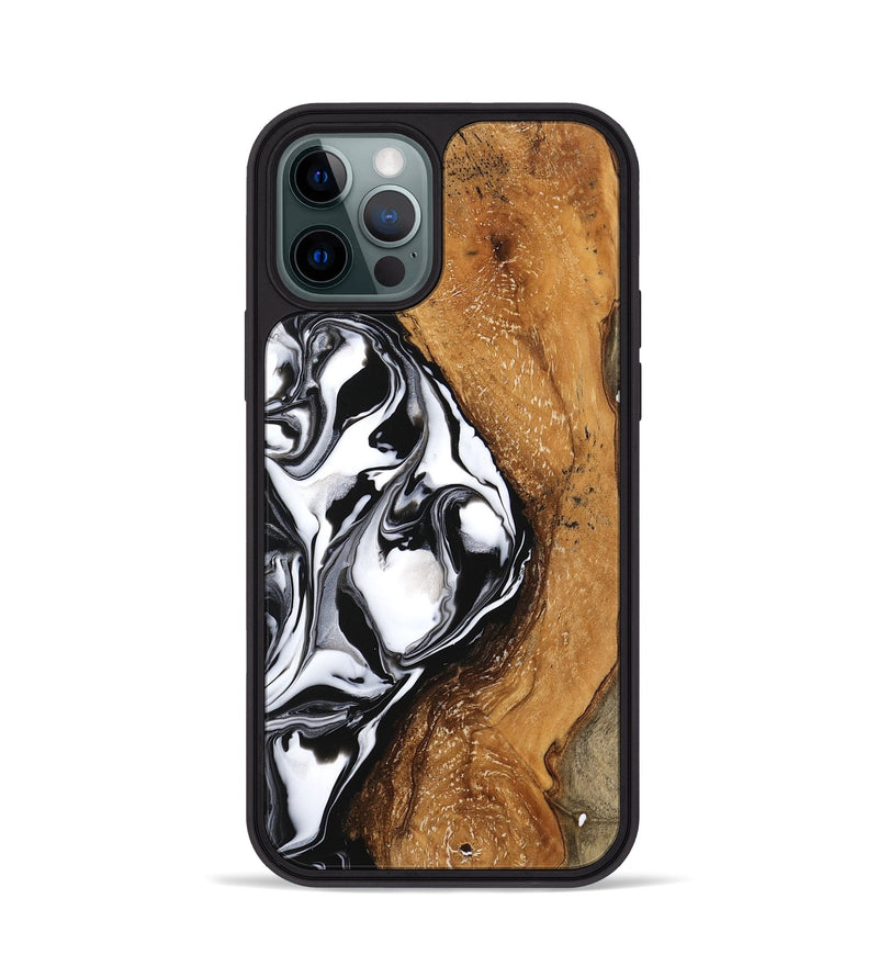 iPhone 12 Pro Wood Phone Case - Shanika (Black & White, 746133)