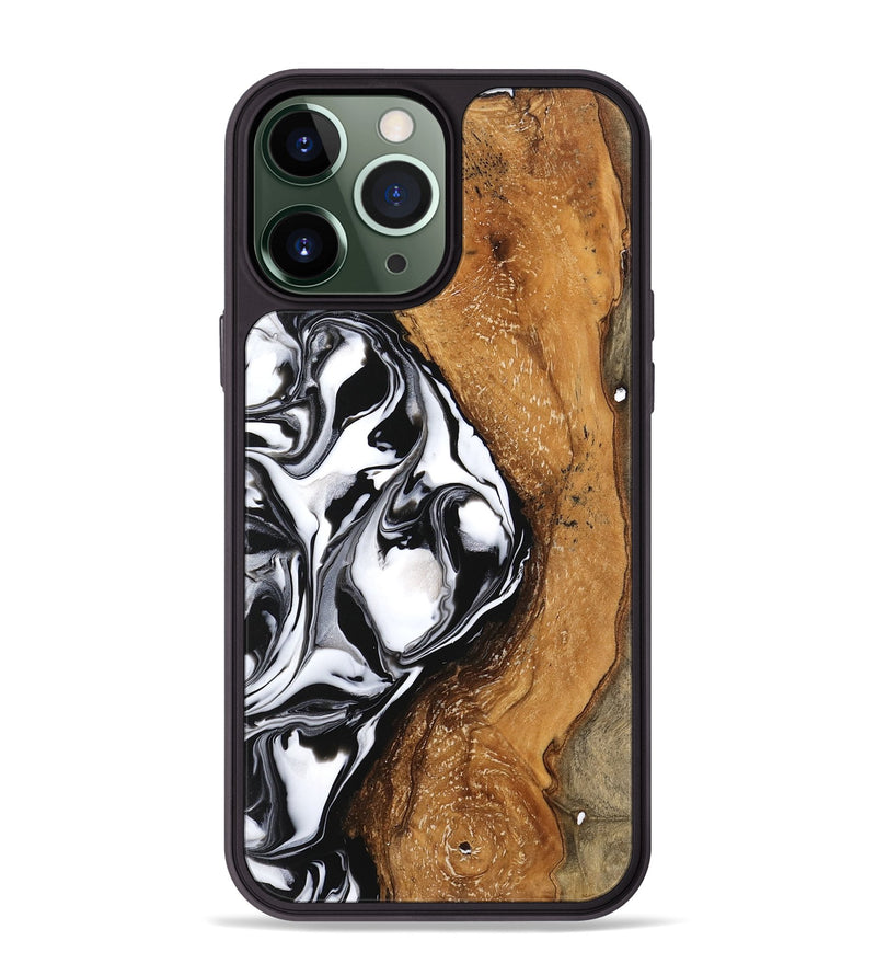 iPhone 13 Pro Max Wood Phone Case - Shanika (Black & White, 746133)