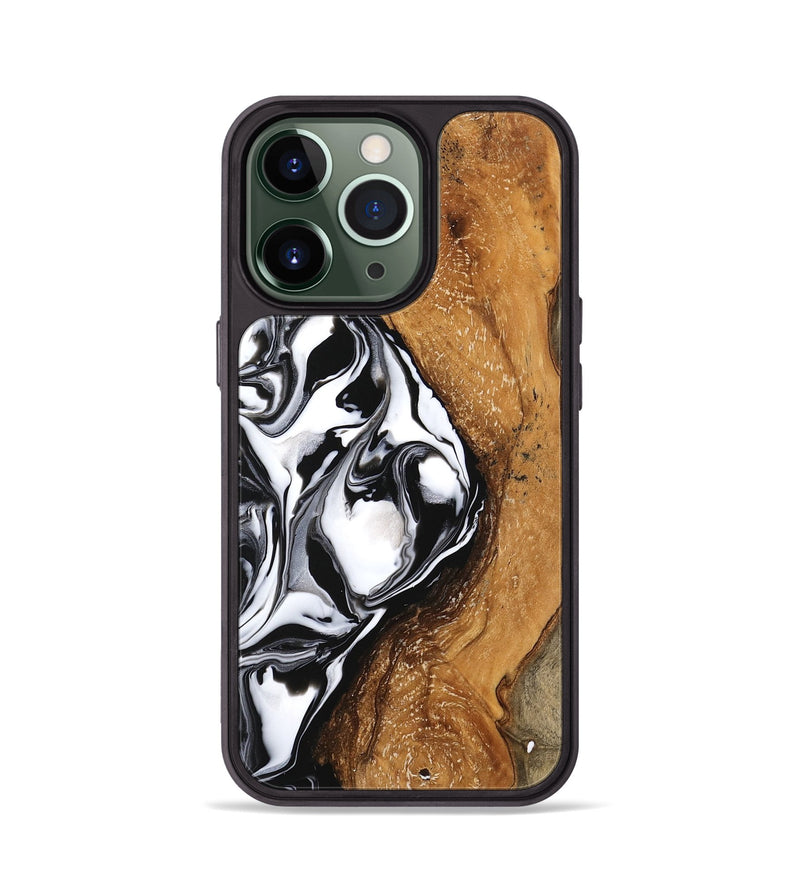 iPhone 13 Pro Wood Phone Case - Shanika (Black & White, 746133)