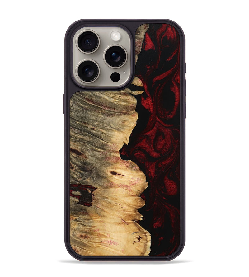 iPhone 15 Pro Max Wood Phone Case - Areli (Red, 746134)