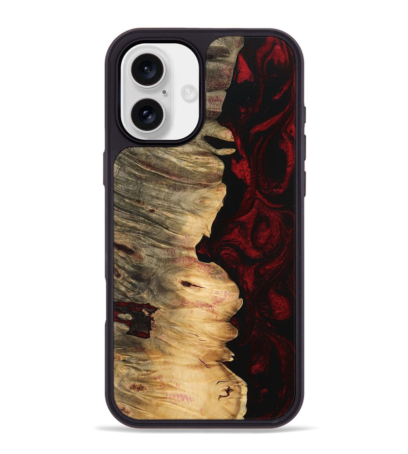 iPhone 16 Plus Wood Phone Case - Areli (Red, 746134)