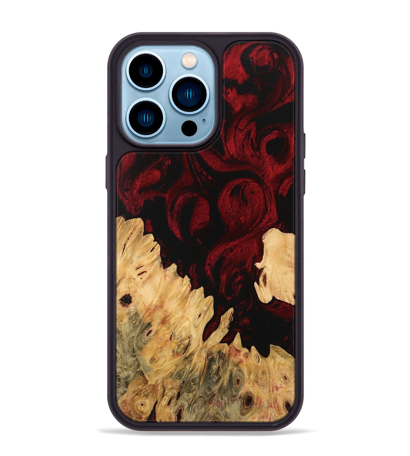 iPhone 14 Pro Max Wood Phone Case - Pedro (Red, 746136)