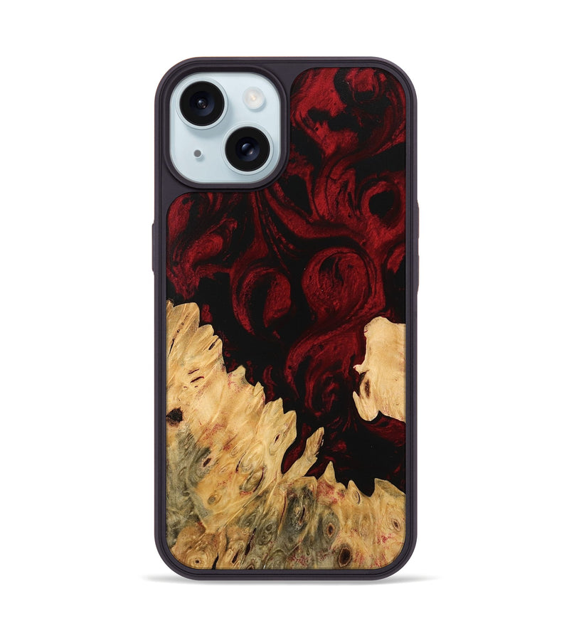 iPhone 15 Wood Phone Case - Pedro (Red, 746136)