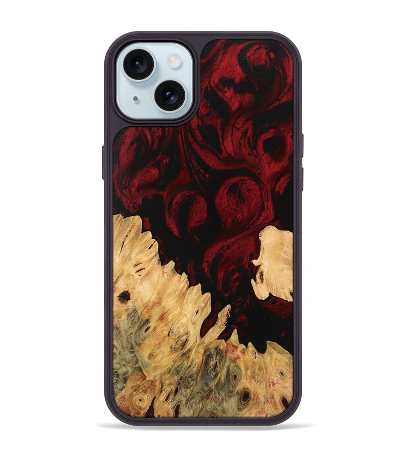 iPhone 15 Plus Wood Phone Case - Pedro (Red, 746136)