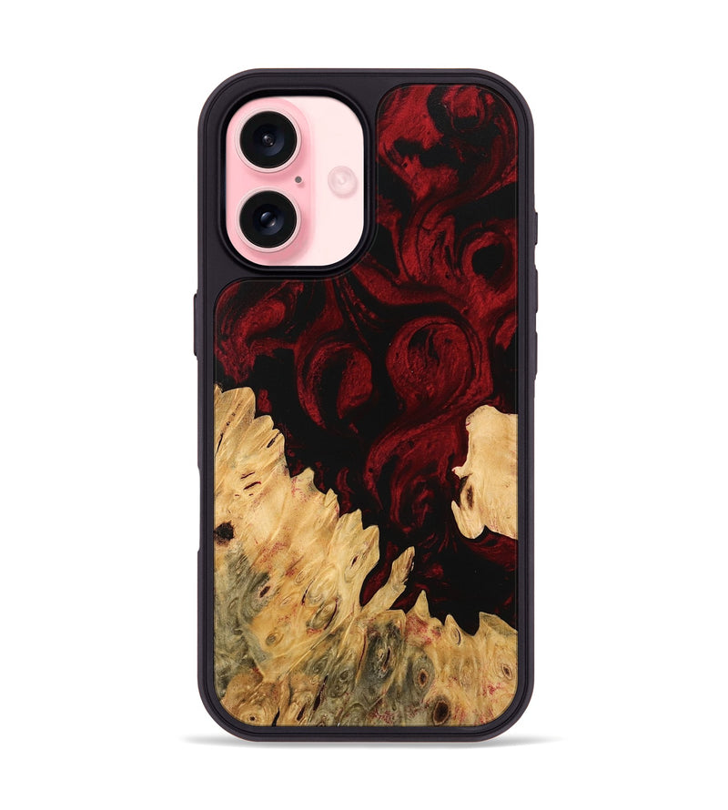 iPhone 16 Wood Phone Case - Pedro (Red, 746136)