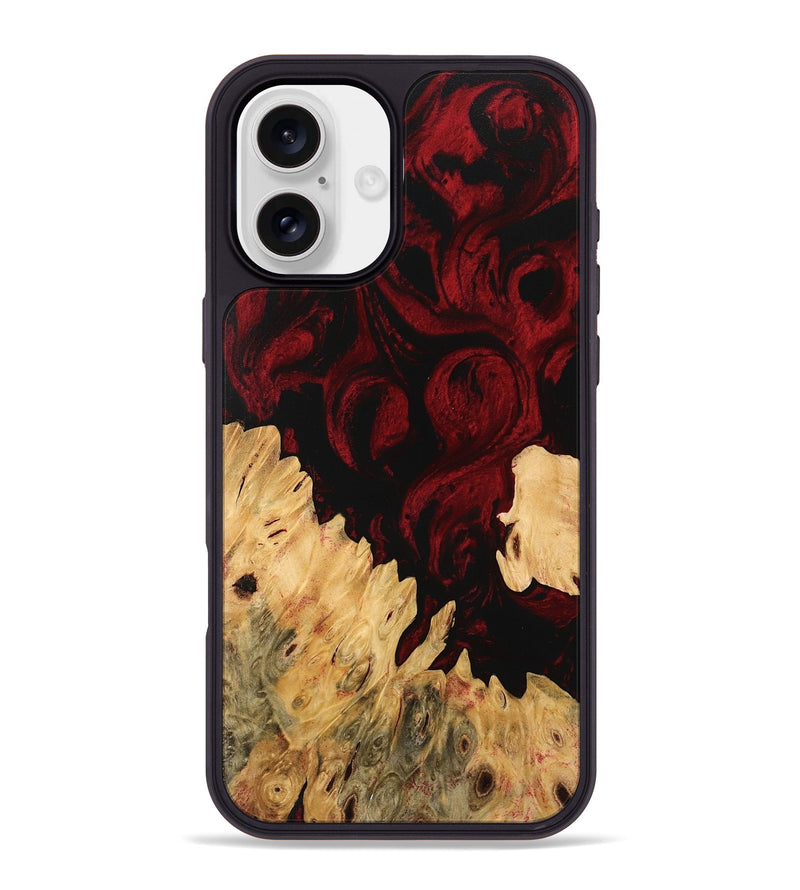 iPhone 16 Plus Wood Phone Case - Pedro (Red, 746136)