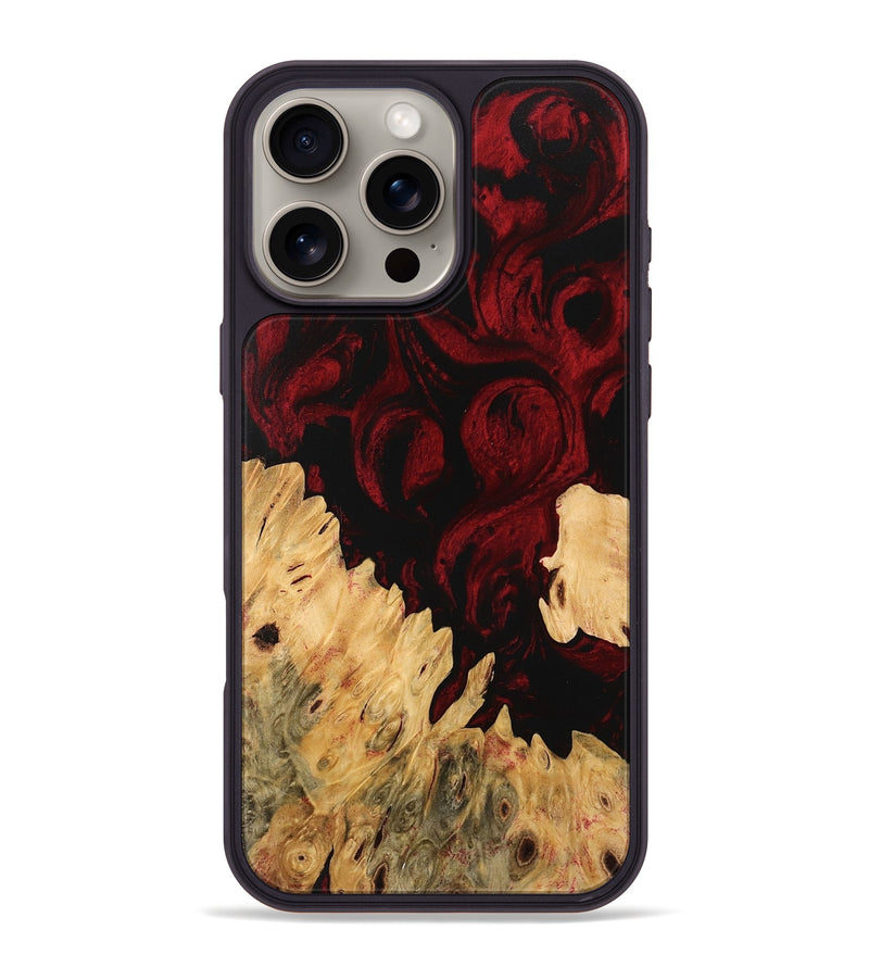 iPhone 16 Pro Max Wood Phone Case - Pedro (Red, 746136)