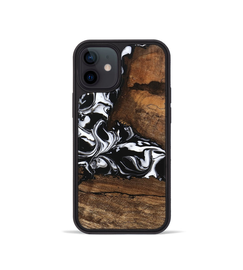 iPhone 12 mini Wood Phone Case - Messiah (Black & White, 746137)