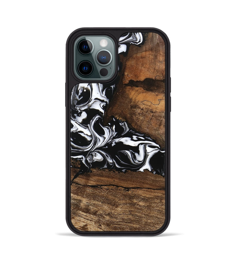 iPhone 12 Pro Wood Phone Case - Messiah (Black & White, 746137)