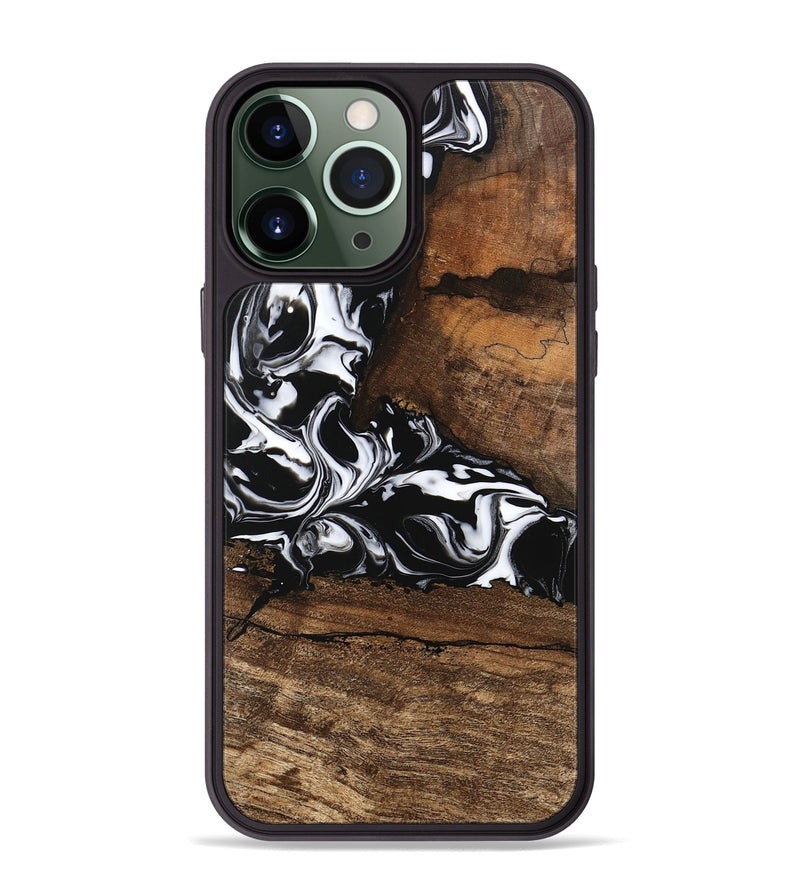 iPhone 13 Pro Max Wood Phone Case - Messiah (Black & White, 746137)